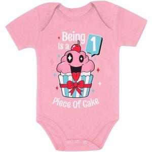 image1 Year Old Baby Girl Outfit 1st Birthday Gift Cupcake Funny Baby BodysuitPink