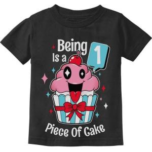 image1 Year Old Baby Girl Outfit 1st Birthday Gift Cupcake Funny Infant Kids TShirtBlack