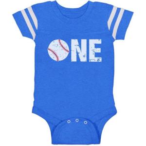 image1st Birthday Gift for One Year Old Infant Baseball Baby Jersey BodysuitBlue