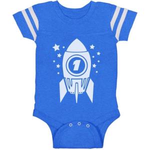 image1st Birthday Outfit Space Rocket One Year Old Gift Cute Baby Bodysuit 24M Blue