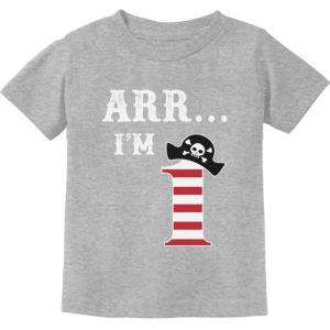 imageARR Im 1 Pirate 1st Birthday Shirt Boy One Year Old Infant Kids TShirtGray