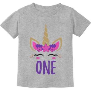 imageGift for 1 Year Old Baby Girl 1st Birthday Gift Unicorn Infant Kids TShirtGray