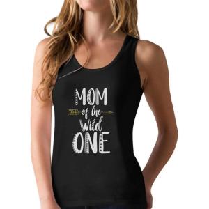 imageMom of The Wild One Shirt Gifts for Moms Mothers Day Shirt First Birthday Safari Theme Moms Racerback Tank TopBlack