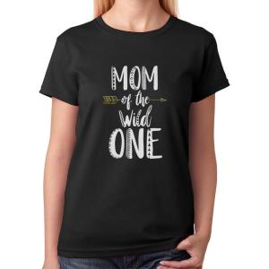 imageTstars  Mom of The Wild One Funny 1st Birthday Women TShirtBlack