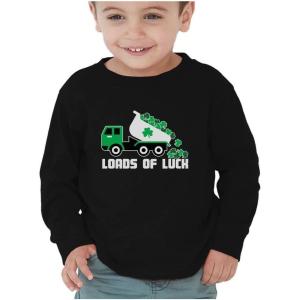 imageTstars Boys St Patricks Day Shirt  Construction Trucks Design  Lucky St Pattys Toddler Kids Long Sleeve TeeTruck  Black
