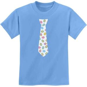 imageTstars Easter Bunny Eggs Print Tie Fun Toddler ampamp Youth TShirt for Boys ampamp GirlsCalifornia Blue