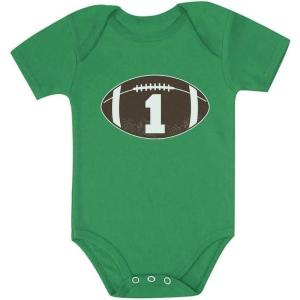 imageTstars Gift for 1 Year Old Boy Football Baby Boy 1st Birthday Baby BodysuitGreen