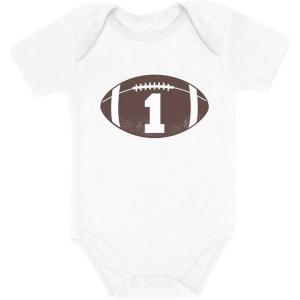 imageTstars Gift for 1 Year Old Boy Football Baby Boy 1st Birthday Baby BodysuitWhite