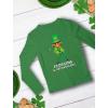 imageSt Patricks Day Irish Clover Floss Leprechaun Youth Kids Long Sleeve TShirtGreen