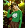 imageSt Patricks Day Shirt Women Teen Girls Irish Clover Heart Long Sleeve TshirtGreen