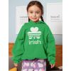 imageSt Patricks Hoodie Irish Shamrock Pattys Day Toddler Kids Sweatshirt HoodiesGreen