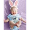 imageTstars Im So EggCited Its My First Easter Baby Bodysuit Holiday Outfit for Infant Boys ampamp GirlsAqua