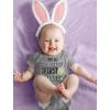 imageTstars Im So EggCited Its My First Easter Baby Bodysuit Holiday Outfit for Infant Boys ampamp GirlsGray