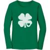 imageSt Patricks Day Shirt Women Teen Girls Irish Clover Heart Long Sleeve TshirtGreen