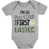 imageTstars Im So EggCited Its My First Easter Baby Bodysuit Holiday Outfit for Infant Boys ampamp GirlsGray