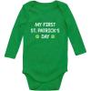 imageTstars My First St Patricks Day  Cute Bodysuit Irish Clover Baby Long Sleeve BodysuitGreen