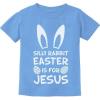 imageTstars Silly Rabbit Easter is for Jesus Funny Bunny Egg Hunt TShirt for Toddler Boys ampamp GirlsCalifornia Blue