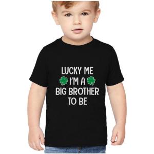 imageBig Brother Boys St Patricks Day Shirt Lucky Irish Clover Toddler Kids TShirtBlack