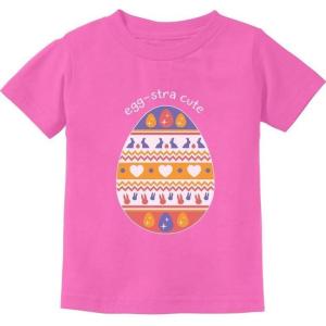 imageEggstra Cute Easter Tee Decorated Infant Toddler Kids TShirtPink