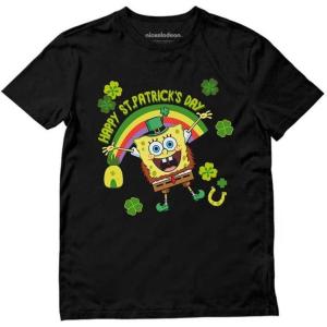 imageFunny Spongebob St Patricks Day TShirts for Boys Girls Youth Kids Shirts Happy StPatricks DayBlack
