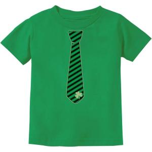 imageIrish Clover Tie St Day Toddler Kids TShirtGreen