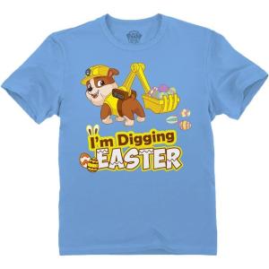imagePaw Patrol Rubble Digging Easter Eggs TShirt Toddler Kids Egg Hunt Shirt for Boys ampamp GirlsCalifornia Blue