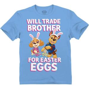 imagePaw Patrol Rubble Digging Easter Eggs TShirt Toddler Kids Egg Hunt Shirt for Boys ampamp GirlsTrade Brother  California Blue