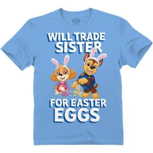 imagePaw Patrol Rubble Digging Easter Eggs TShirt Toddler Kids Egg Hunt Shirt for Boys ampamp GirlsTrade Sister  California Blue