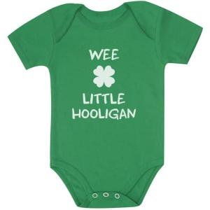 imageTstars  Cute Wee Little Hooligan Irish Funny St Patricks Day Baby BodysuitGreen