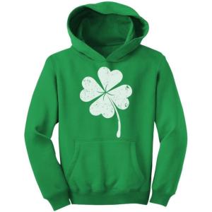 imageTstars Distressed Irish Lucky Clover Hoodie St Patricks Day Sweatshirt Hoodies for Youth Boys ampamp GirlsGreen