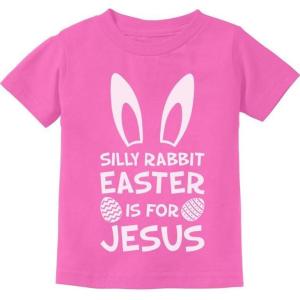 imageTstars Silly Rabbit Easter is for Jesus Funny Bunny Egg Hunt TShirt for Toddler Boys ampamp GirlsPink
