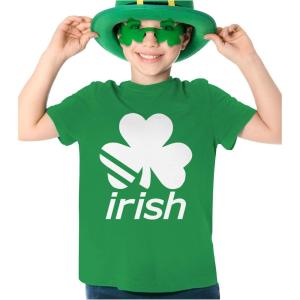 imageTstars Youth Kids St Patricks Day TShirt Lucky Irish Shamrock Clover Design for Boys and GirlsIrish  Green