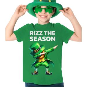 imageTstars Youth Kids St Patricks Day TShirt Lucky Irish Shamrock Clover Design for Boys and GirlsRizz  Green
