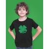 imageGreen Clover Heart St Patricks Irish Cute Shamrock Kids TShirtBlack