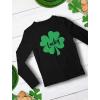 imageIrish Lucky Clover Girls Boys St Patricks Day Toddler Kids Long Sleeve TShirtBlack