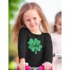 imageIrish Lucky Clover Girls Boys St Patricks Day Toddler Kids Long Sleeve TShirtBlack