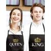imageKing and Queen Couples Aprons His and Hers Cooking Chef Matching Apron Set King Black One SizeQueen Black One SizeKing Black  Queen Black