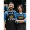 imageKing and Queen Couples Aprons His and Hers Cooking Chef Matching Apron Set King Black One SizeQueen Black One SizeKing Black  Queen Black