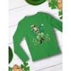 imageSt Patricks Day Irish Clover Dabbing Leprechaun Youth Kids Long Sleeve TShirtGreen