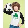 imageSt Patricks Day Raglan Shirt Irish Shamrock Clover Toddler Kids Baseball TShirtBlackWhite