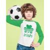 imageSt Patricks Day Raglan Shirt Irish Shamrock Clover Toddler Kids Baseball TShirtGreenWhite
