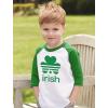 imageSt Patricks Day Raglan Shirt Irish Shamrock Clover Toddler Kids Baseball TShirtGreenWhite