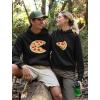 imageThe Missing Piece Pizza Matching Hoodies for Couples His and Hers Hoodie SetMens Black  Women Black