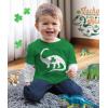 imageTstars Kids St Patricks Day TShirt  Dinosaur TRex ampamp Shamrock Clover  Digging Construction Boys ampamp Girls Toddler TeeBelly Clover  Green