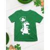 imageTstars Kids St Patricks Day TShirt  Dinosaur TRex ampamp Shamrock Clover  Digging Construction Boys ampamp Girls Toddler TeeTophat  Green