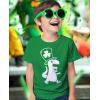 imageTstars Kids St Patricks Day TShirt  Dinosaur TRex ampamp Shamrock Clover  Digging Construction Boys ampamp Girls Toddler TeeTophat  Green
