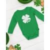 imageTstars St Patricks Day Baby Outfit  Lucky Shamrock Clover Long Sleeve Infant Bodysuit for Boys ampamp GirlsClover  Green