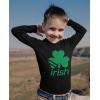 imageTstars St Patricks Day Boys Shirt  Lucky Irish Shamrock ampamp Clover Design  Long Sleeve Kids TeeBlack