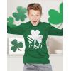 imageTstars St Patricks Day Boys Shirt  Lucky Irish Shamrock ampamp Clover Design  Long Sleeve Kids TeeIrish  Green