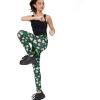 imageTstars St Patricks Day Leggings for Women Teen Girls Shamrock Irish Clover Green TightsBlack  Black